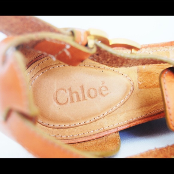 New Chloe T-Strap Wedge Sandal Size 40 - Picture 5 of 7